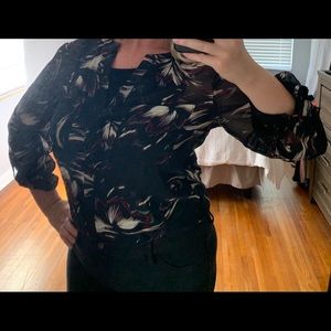 Black printed blouse